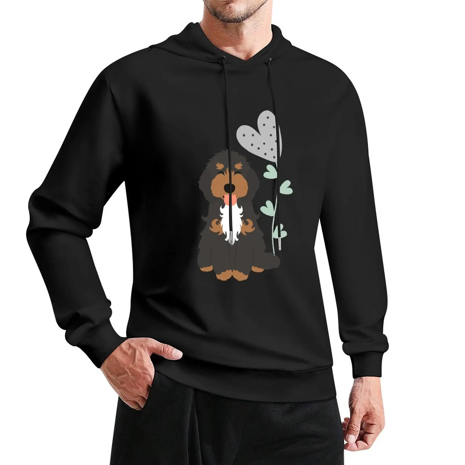 Love Black and Tan Tricolor Cockapoo Cavapoo Cavoodle Pullover Hoodie autumn clothes autumn autumn new products new hooded tee