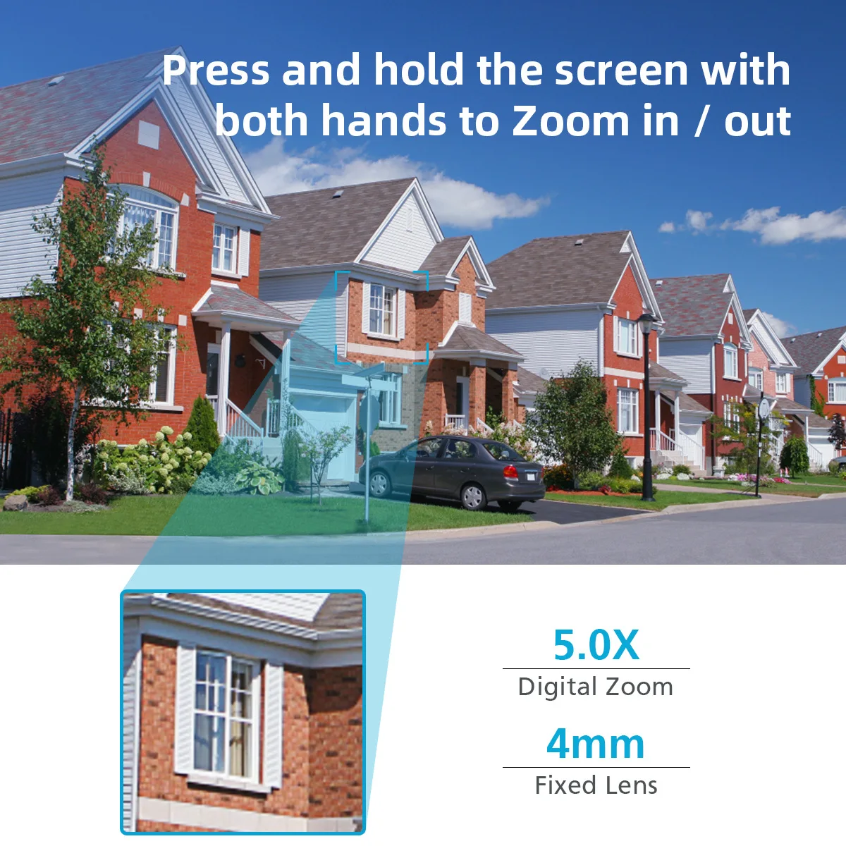 Uzoom 5MP IP Outdoor WiFi Camera Surveillance Security CCTV PTZ Camera HD 1080P Wireless AI Tracking Onvif iCsee