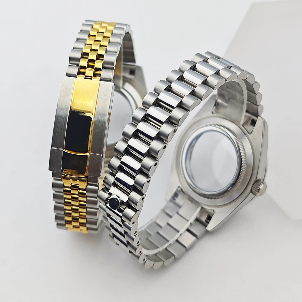 36/41mm Sapphire Glass For Men Watch Case Fit NH36 NH34 NH35 Movement Fashion Waterproof Jub President Stainless Steel Strap image 2