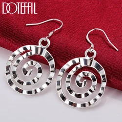 DOTEFFIL 925 Sterling Silver Classic Snake Ring Drop Earrings Charm Women Jewelry Fashion Wedding Engagement Party Gift