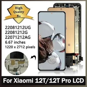 Bilashmart AMOLED Xiaomi 12T Mi 12T Pro LCD Frame Touch Panel Digitizer Redmi K50 Ultra K50 Extreme Edition 22081212C Display