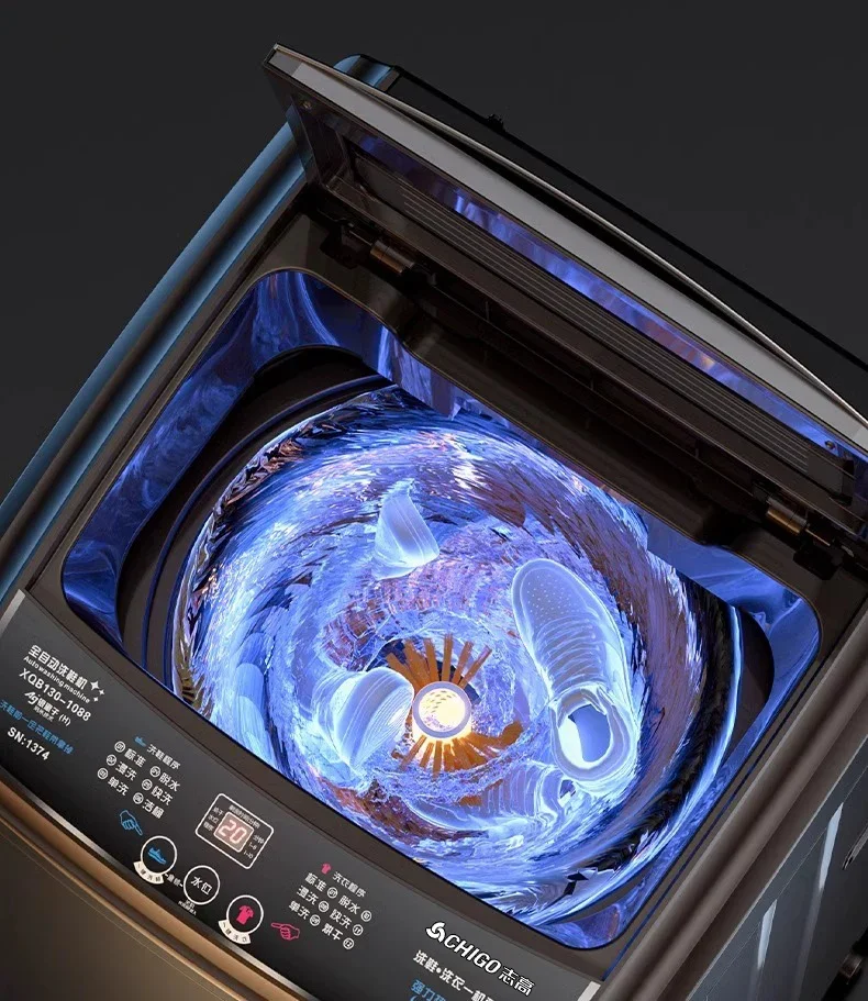 220V Chigo Automatic Shoe Washing Machine with Drying Function Smart Brush Washer for Home Use