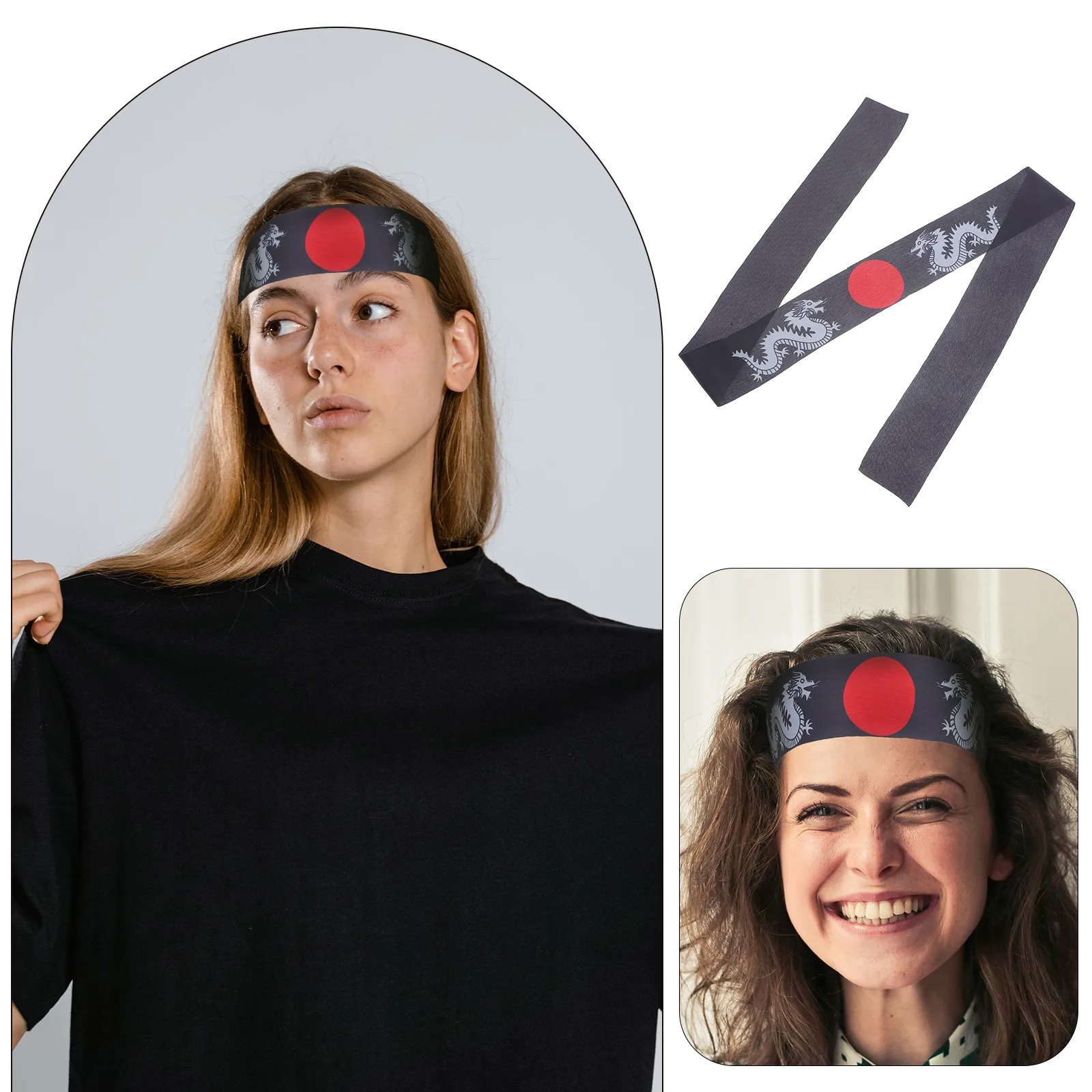 

Samurai Headband Japanese Style Breathable Sweat Absorbing Headband for Karate Chef Cooking Workout Decorative Head Band