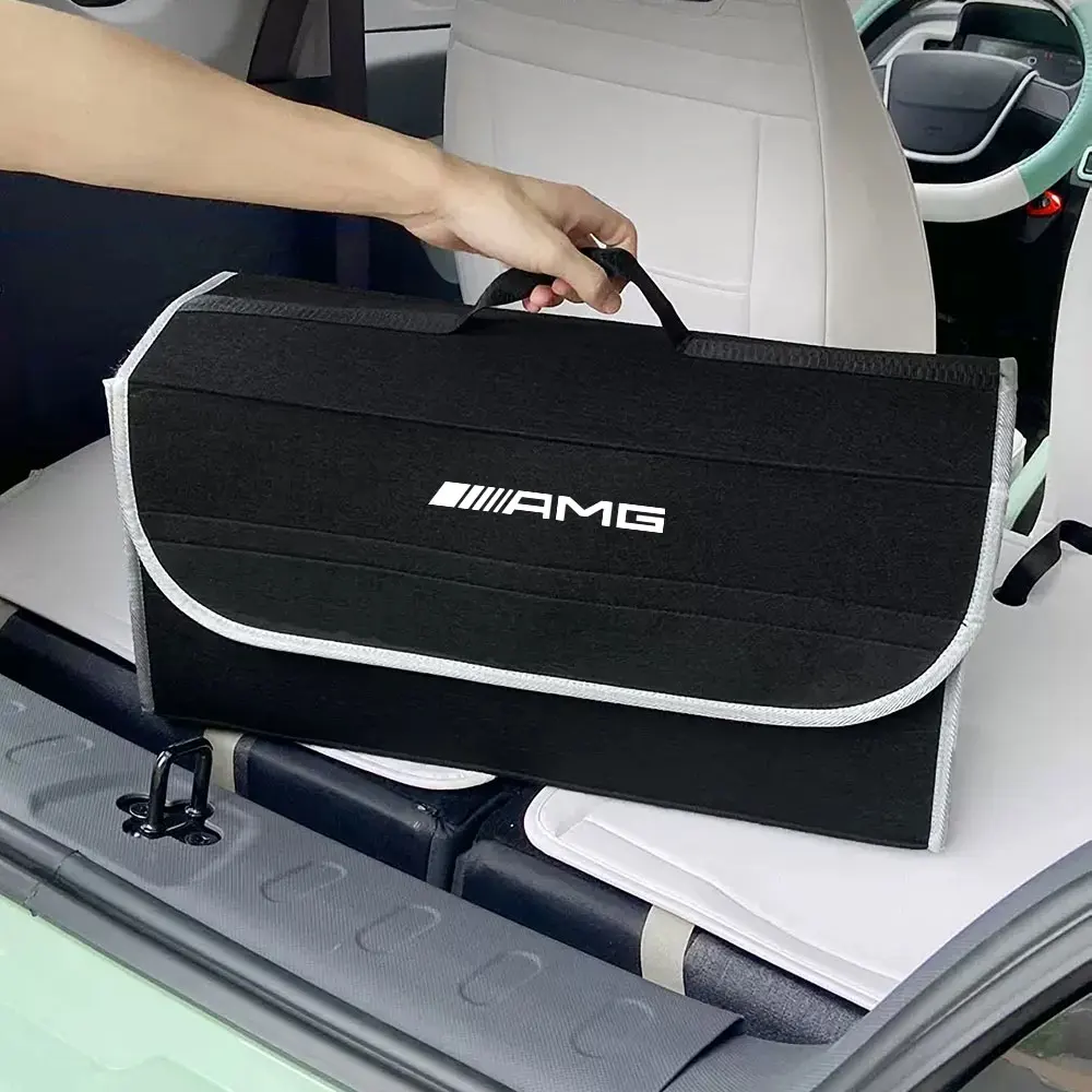 Car Trunk Organizer Box Large Capacity Auto Storage Bag Folding for Mercedes Benz E C G R S Class W176 W204 W212 GLC CLA GLA AMG