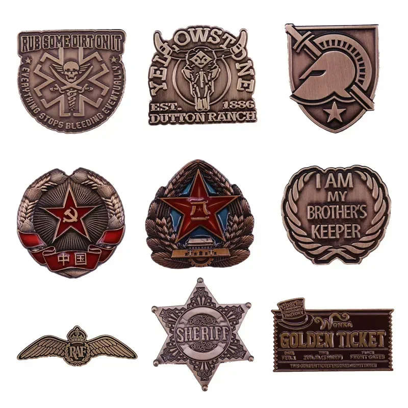 جيش التحرير الشعب PLA الصين الصينية شعار شارة تحمل شعار خمر بروش دبوس مختلف ذكريات الرجعية شارة التلبيب المشجعين هدية #1