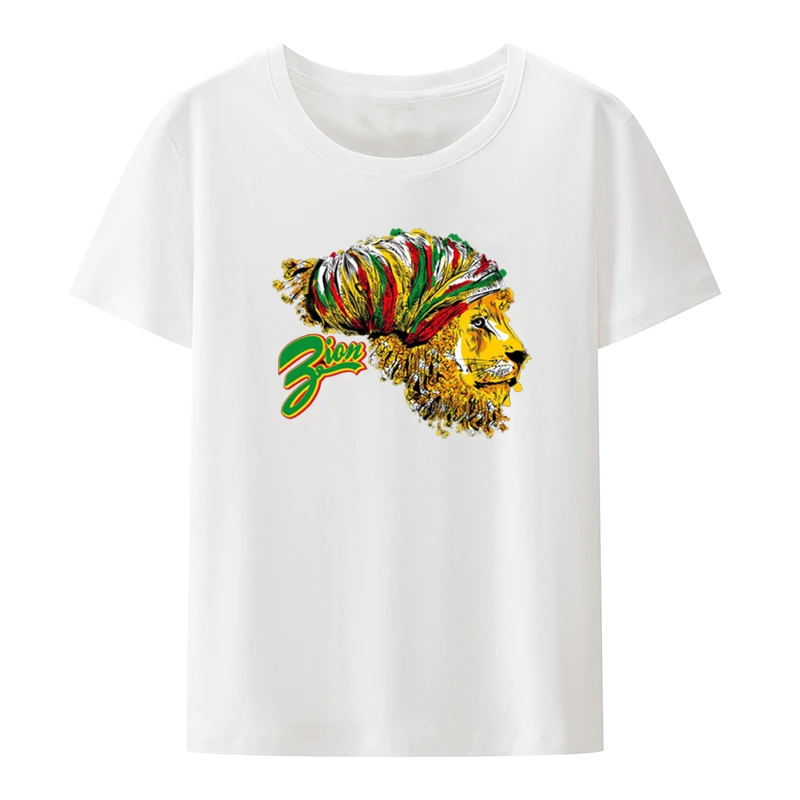 Dreadlock Lion Graphic Printing T-shirts Funny Top Tee Comfortable Comics Otaku Lovely Cute Breathable Roupas Kawaii Clothes