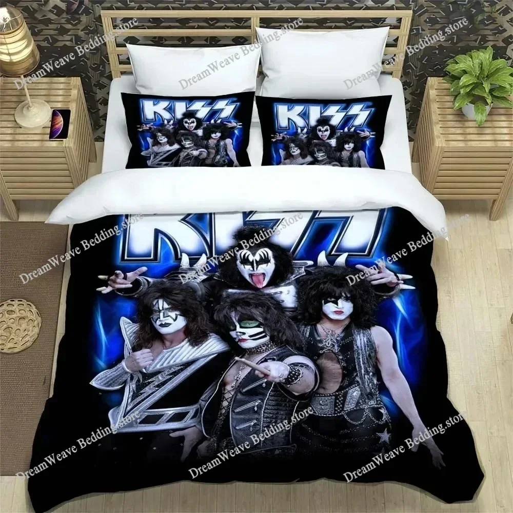 

Kiss Rock Band Music Bedding Set Single Twin Full Queen King Size Bed Set Aldult Kid Bedroom Duvetcover Sets Bed Sheet Set 2025