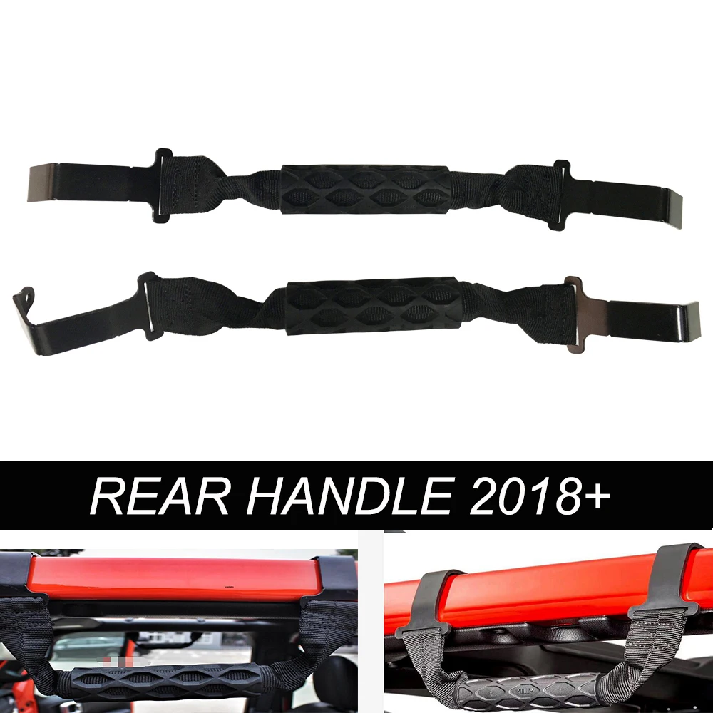 Rear Door Roll Bar Grab Handles 2 Pack for Jeep Wrangler JL 2018-2022 LANTSUN JL1063