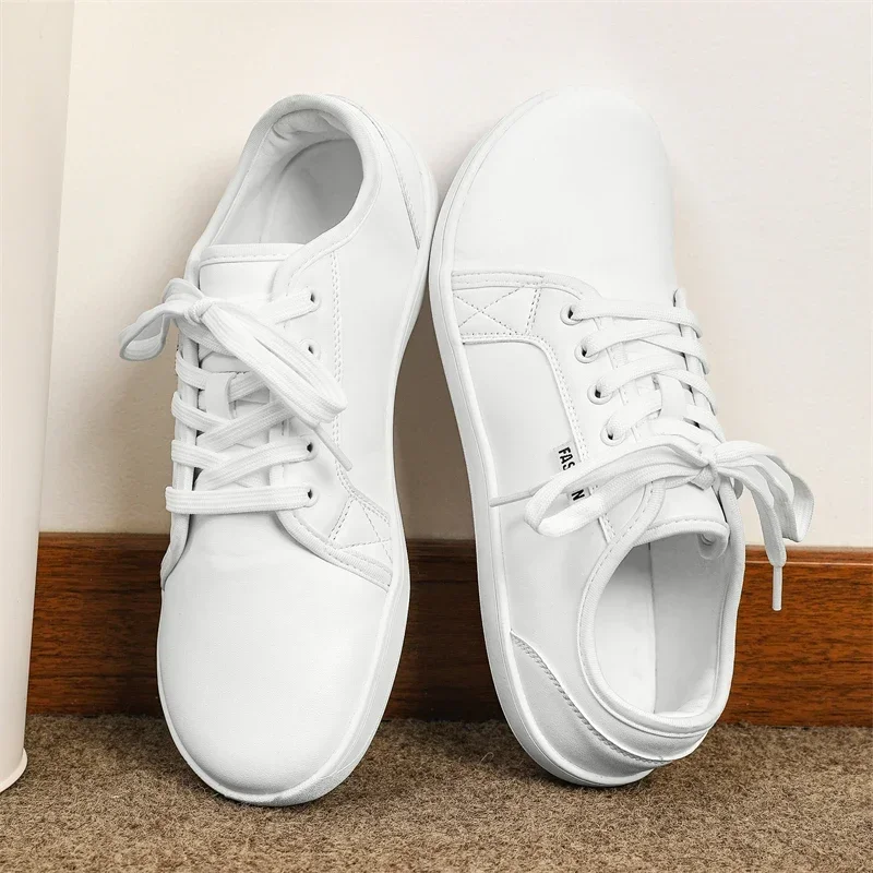 Mens Artificial Leather Wide Barefoot Shoes Unisex Plus Size Male Outdoor Minimalist Sneakers Women Zero Drop Casual Walking image 5