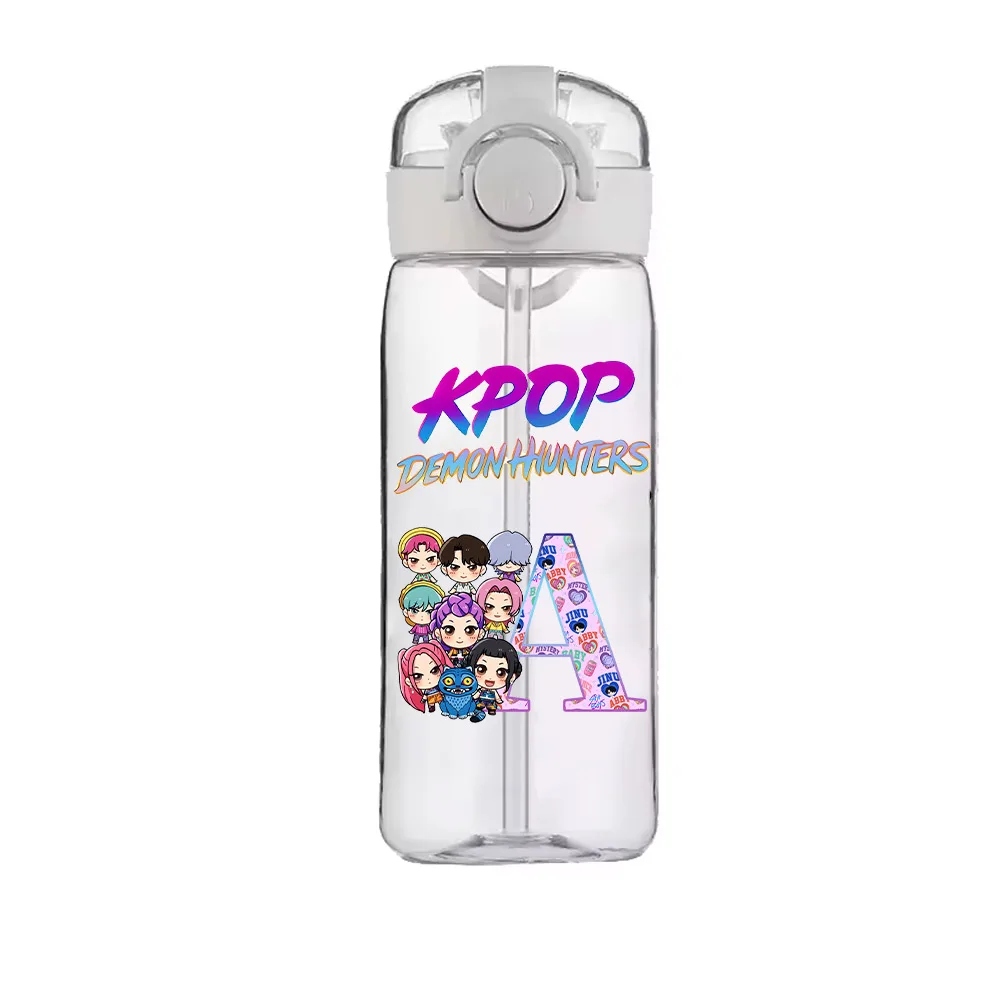 

KPop Demon Hunters Kids Sports Water Cup Anime Music Girl Outdoor Drinking Bottle Huntrix Rumi Print Straw Bottles Birthday Gift