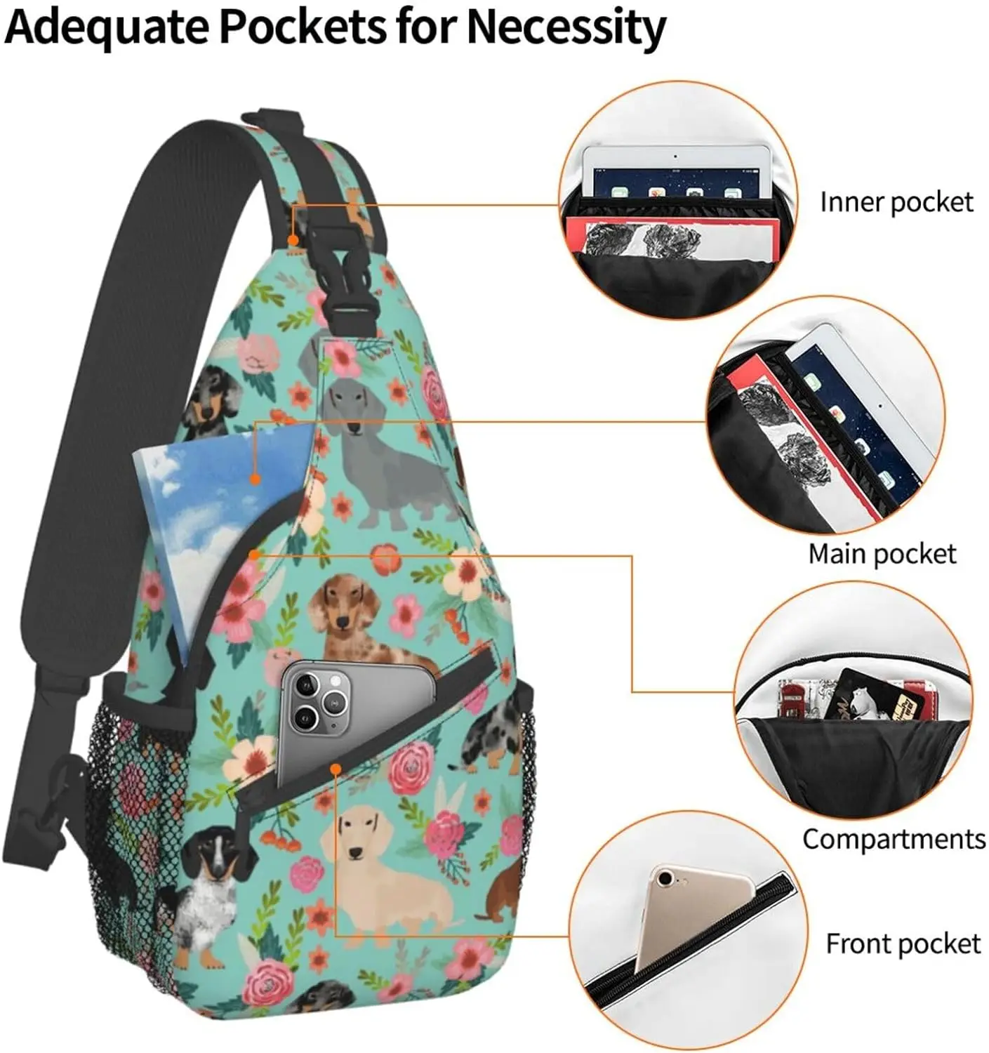 Sling Bag For Women Men Travel Hiking Backpack Crossbody Shoulder Chest Bags Casual Daypack Sport