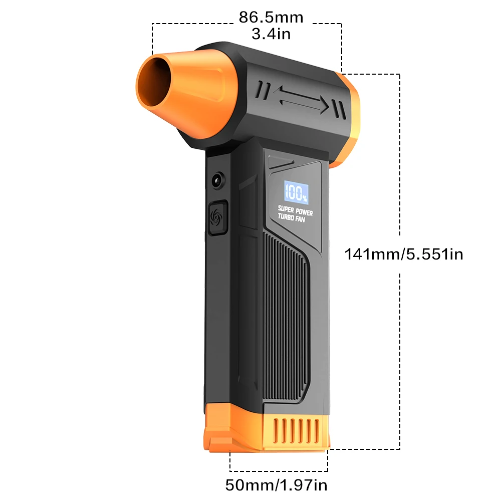 【2025 New】Wireless Jet Fan Brushless Motor Turbo Air Blower For Car Cleaning With LED Light and Digital Display Portable Outdoor