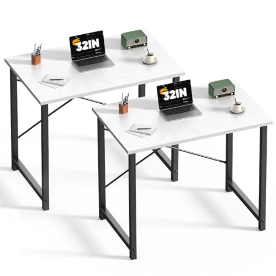

32 in Small Computer Desk for Home Office Modern Study Work Table Simple Style for Bedroom Writing Desks with X-Shaped Reinforc