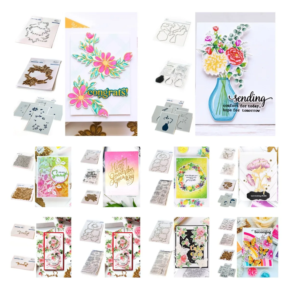 

2022 Lemons and Blueberries Blossoms Rose Small Butterflies Cutting Dies Stamps Stencils Hot Foil Diy Paper Card Embossing Molds