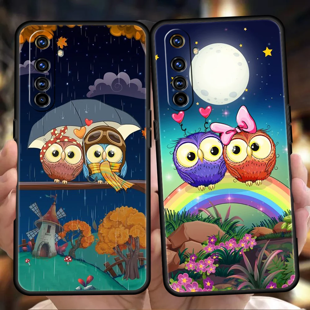 Cute Cartoon Owl Phoen Case Cover For Realme 8i 9i 9 8 7 6 Pro C25 C21 C11 C3 GT2 10 Pro Plus 5G Silicone Shockproof Shell Coque