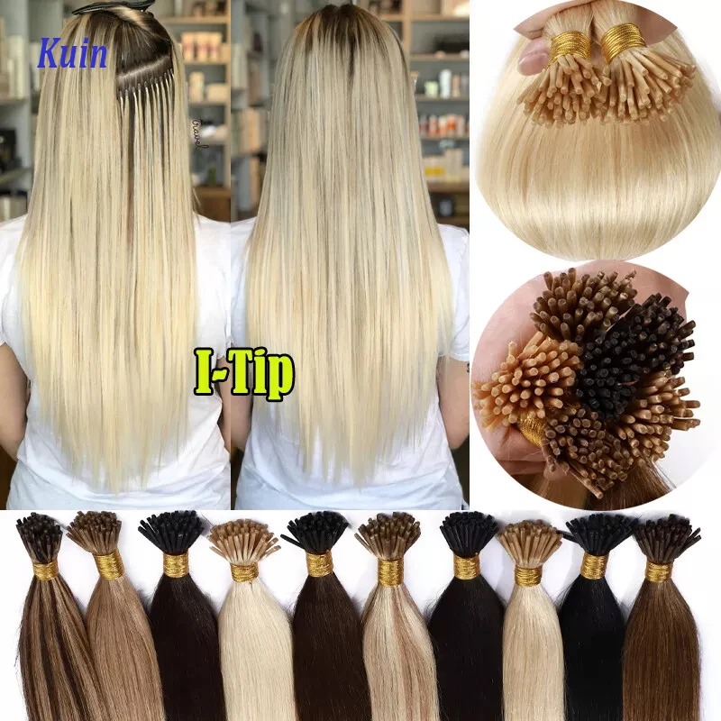 I Tip Hair Extension Straight Human Hair Extension 0.8g/ 1g/Strand 50pc/Set Capsule Keratin Natural Fusion Human Hair Extension