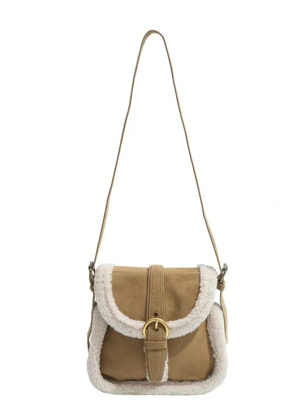 Женские сумки через плечо, корейские ретро плюшевые кавайные универсальные простые новые сумки, высококачественные роскошные брендовые сумки на плечо для девочек