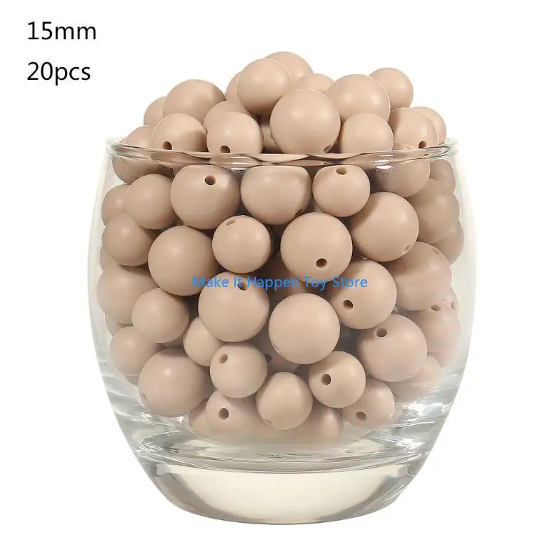 

28EC 15mm BPA Silicone Round Bead Baby Teething Bead Chewable Teether