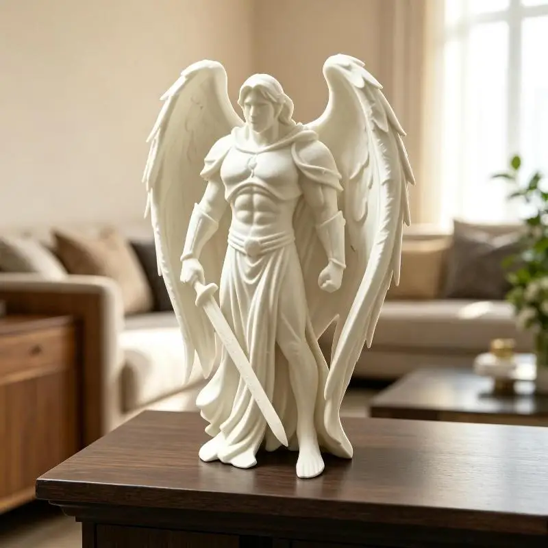 3D Printed Winged Male Angel Decor Ornament Stable Base for Valentine's Day Thanksgiving Holiday Gift Home Decor