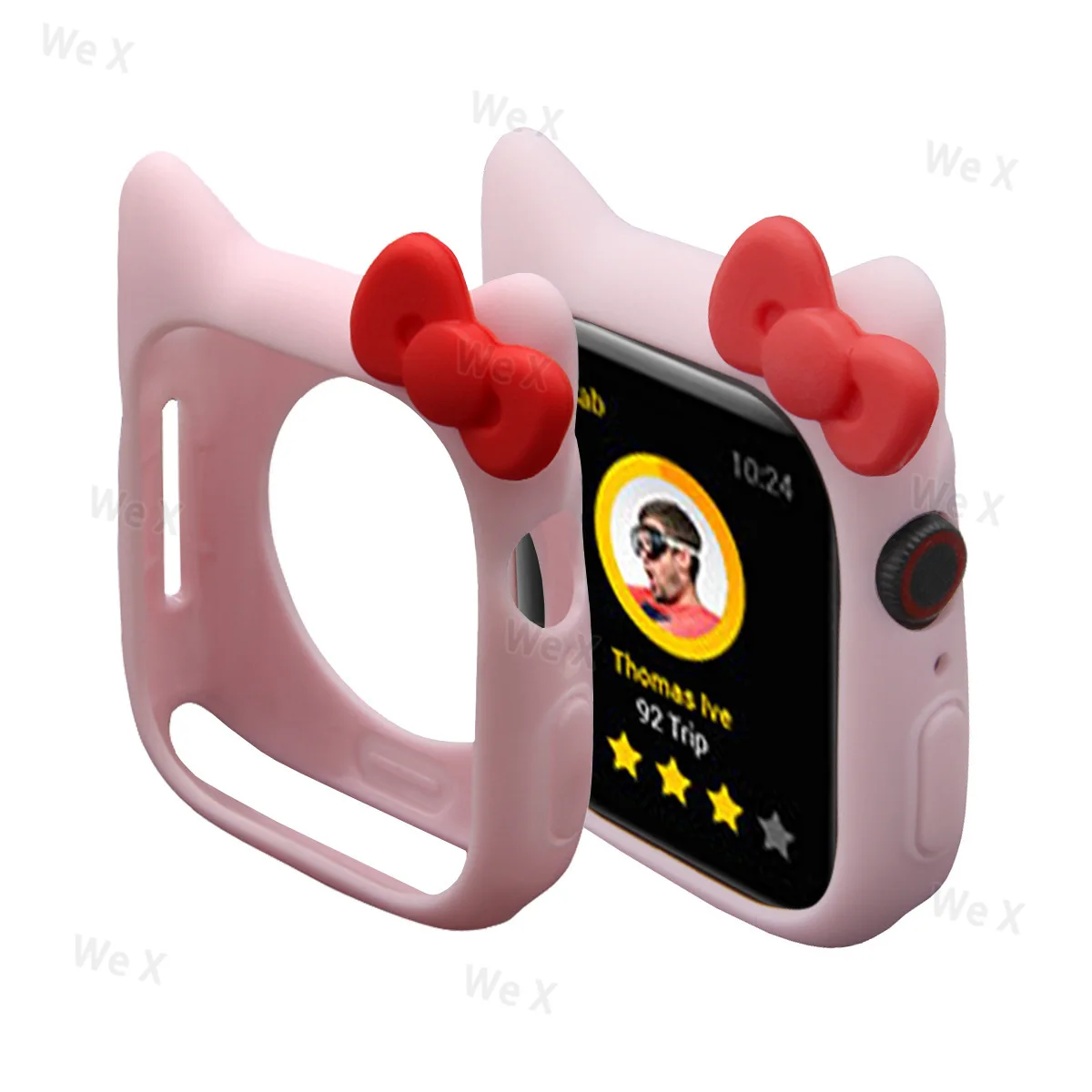 Hello Kitty Silicone protective Cover For Apple Watch Case 44 40 42 38mm for iwatch Serie Protector Case watch Accessories