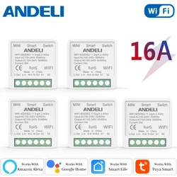 ANDELI DIY WiFi Mini inteligentny wÅÄ
cznik ÅwiatÅa 16A dwukierunkowa kontrola Tuya/Smartlife APP pilot do Alexa Google automatyka domowa