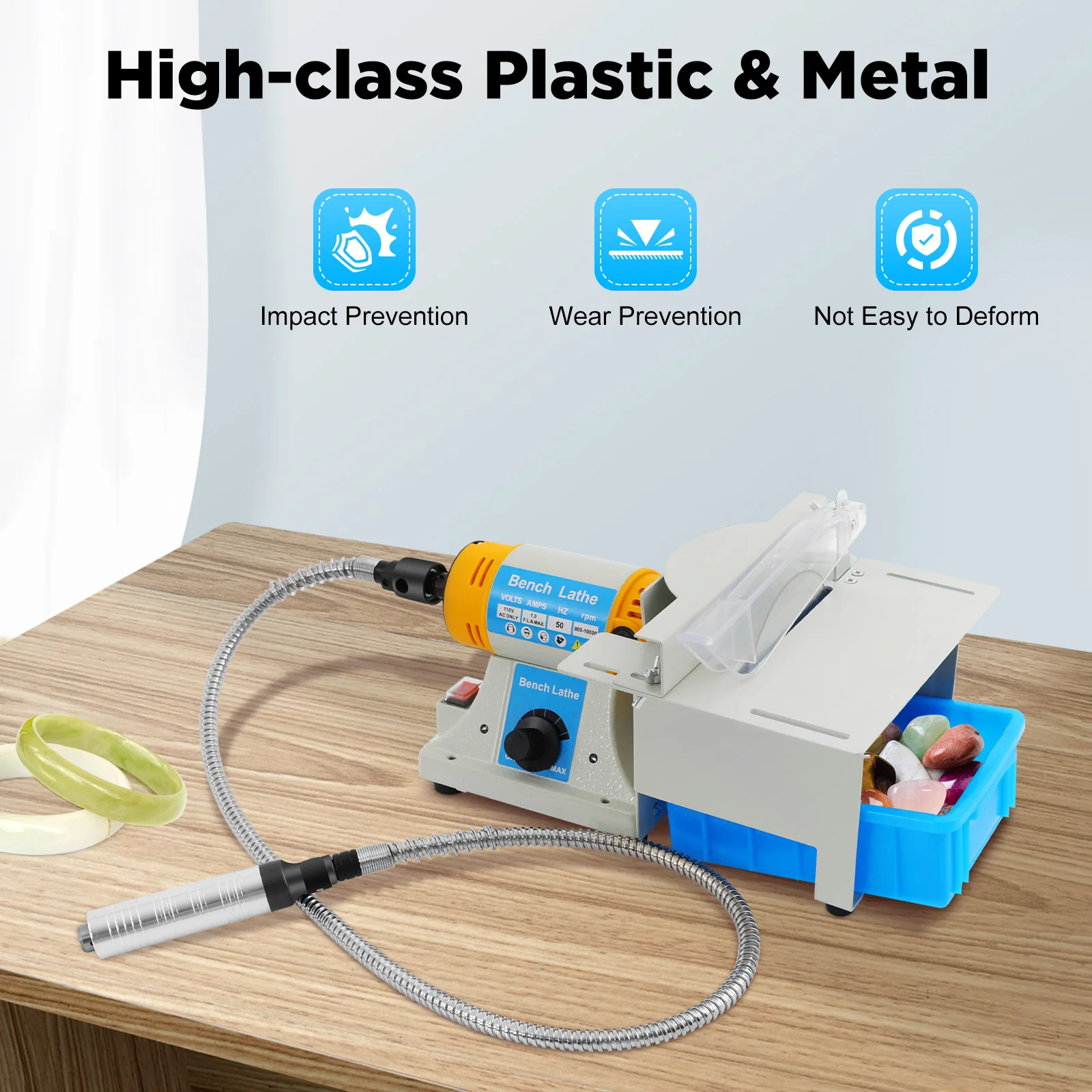 Mini sega da tavolo 110V Rettificatrice elettrica multifunzionale Gemma Gioielli Tavolo abrasivo elettrico per lucidatura di rocce