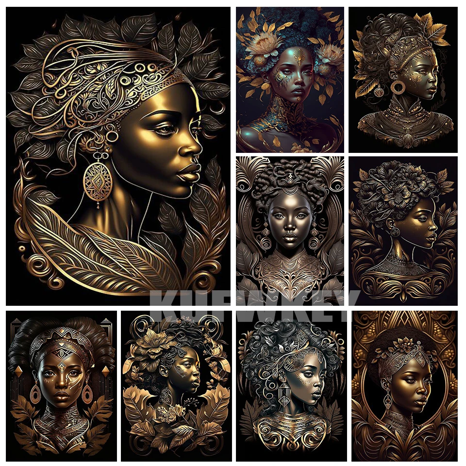 Fantasy Beautiful Black African Woman Diamond Painting New 2023 Full Diamond Mosaic Picture 5D Diy Cross Stitch Kits Home Decor