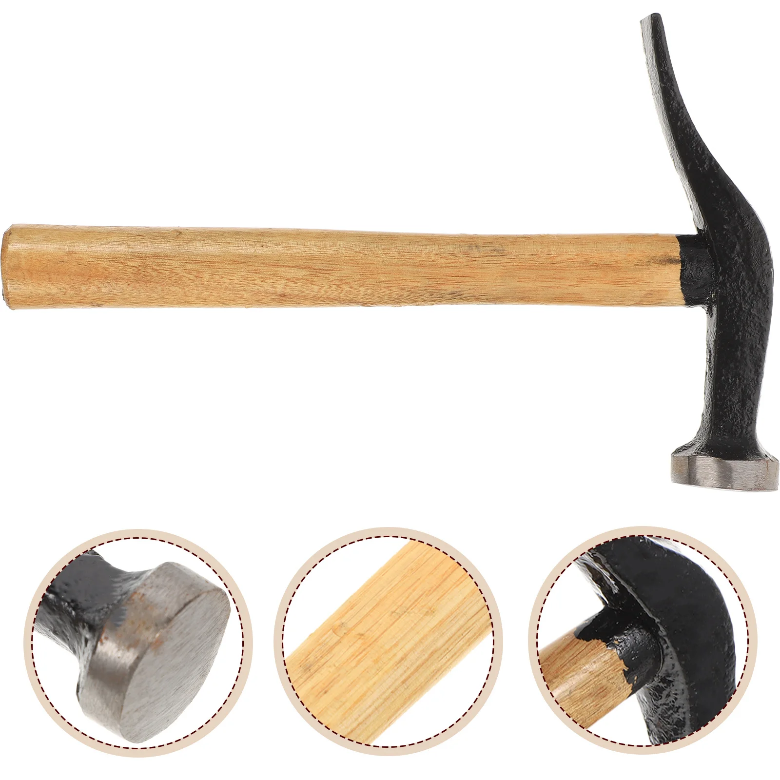 

Shoe Repair Hammer Iron Wood Material Lightweight Rustproof Anti-Slip Wooden Handle Portable Crafting Tool For Bag