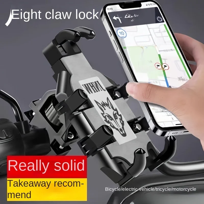 Motorcycle Phone Holder 360° Rotatable Adjustable Holder Shock and Vibration Resistant Design for Bikes Scooters Motorcycle