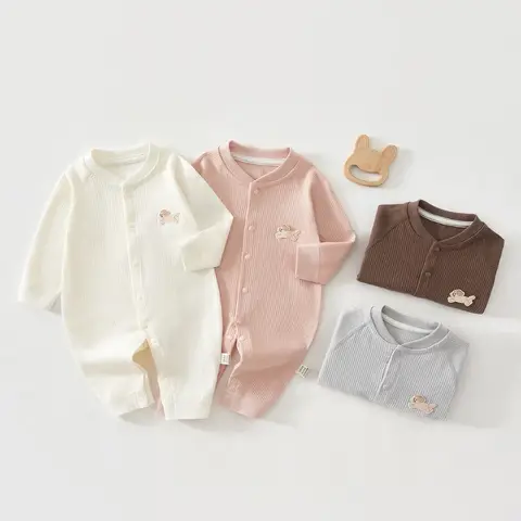 Baby Jumpsuit Spring and Autumn Sleepwear Pure Cotton Newborn Clothes 0-18 Months Newborn Boys and Girls Jumpsuit