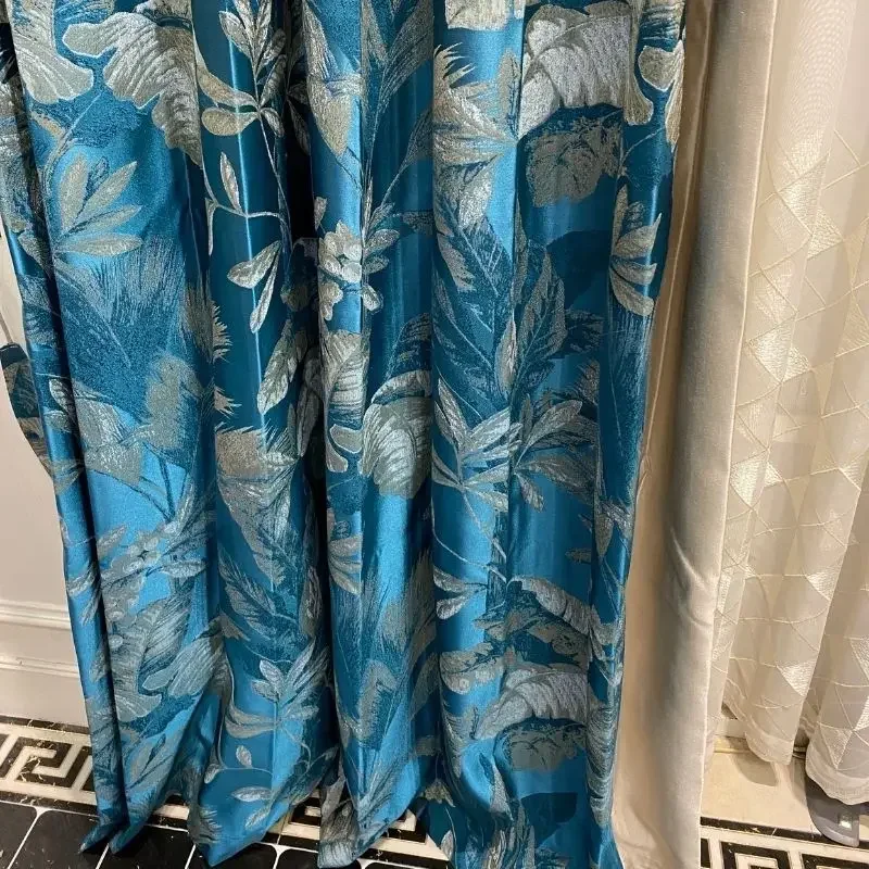 New Chinese American Flower Idyllic Romantic Curtains for Living Dining Room Bedroom Windows Door Valance High Shading