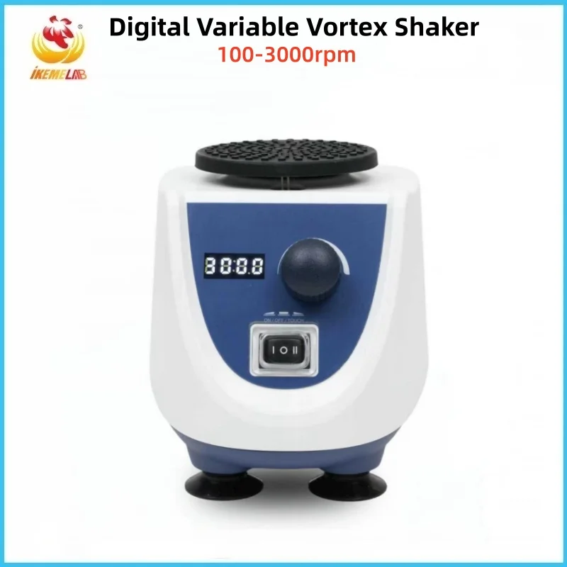 WEIAI Digital Variable Vortex Shaker 100-3000rpm Touch Continuous Mode for Lab PCR ELISA Cell Culture Nail Polish Ink Mixing