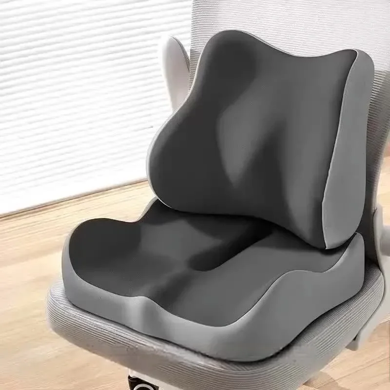2pcs/set Ergonomic Lumbar Support Cushion for Car and Office Chair - Memory Foam Back Cushion Pain Relief & Comfort Seat Pad
