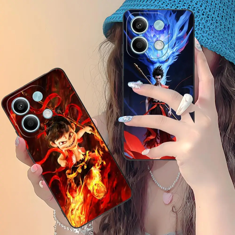 

Милый чехол для мобильного телефона Nezha для Xiaomi Redmi Note 14 13 12 11 S Pro Plus 4G 5G с цветным принтом, защитный чехол, роскошный красивый