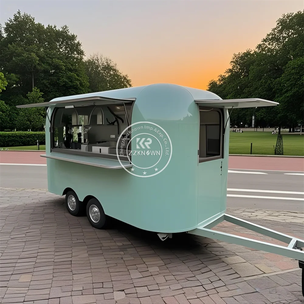 Reboque de comida rápida de hambúrguer de sorvete de rua personalizado totalmente equipado catering caminhão de comida padrão dos EUA