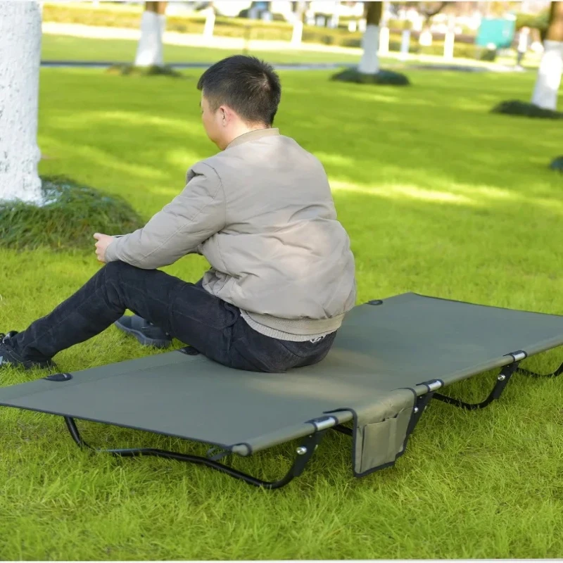 Outdoor Ultra Light Military Bed, Portable Outdoor Camping Aluminum Alloy Single Nap Simple Camping Folding Bed