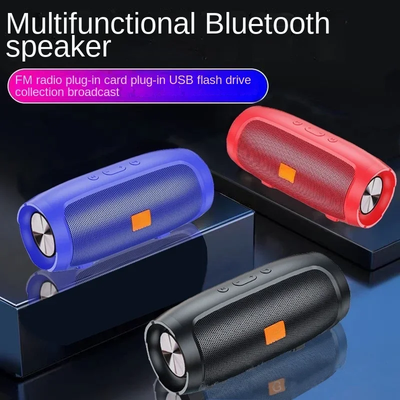 Subwoofer Portátil con Bluetooth, altavoz estéreo envolvente para exteriores, resistente al agua, caja de sonido inalámbrica, compatible con Radio FM, tarjeta TF