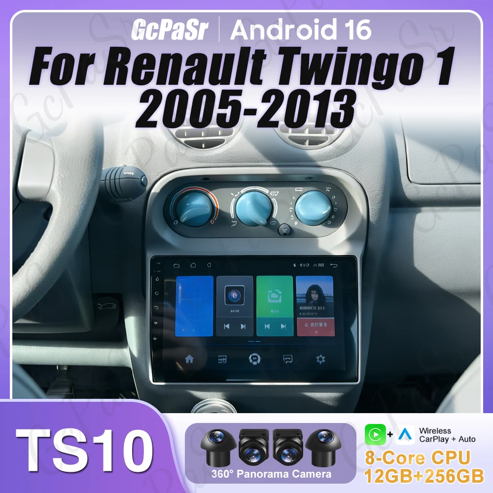 

Android 16 For Renault Twingo 1 2005-2013 GPS Navigation Video Carplay Car Monitor Car Radio Car Intelligent Systems Display DVD