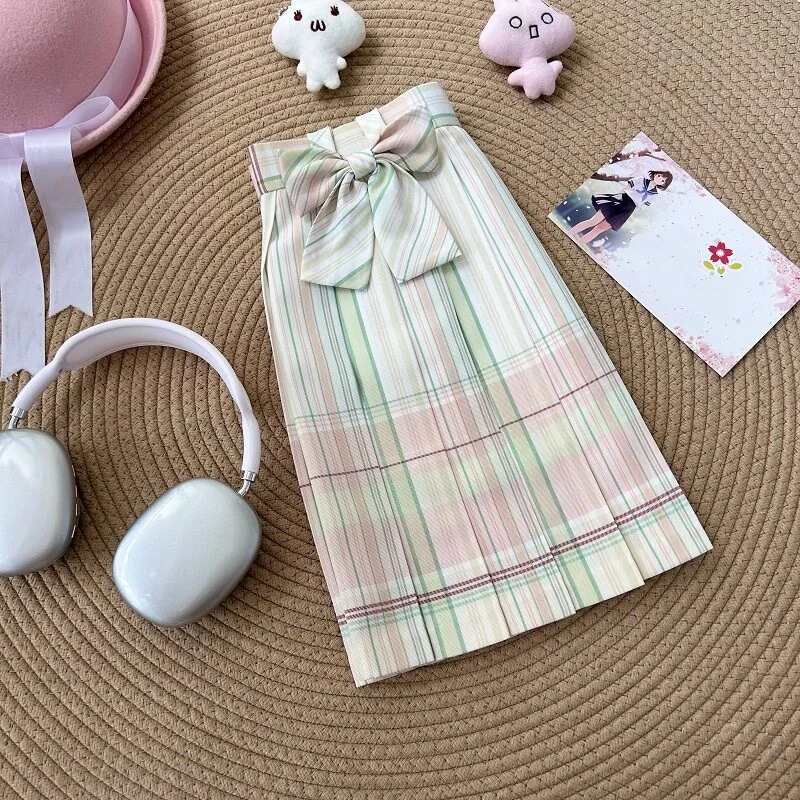 summer new uniform plaid college versatile sweet short skirt women