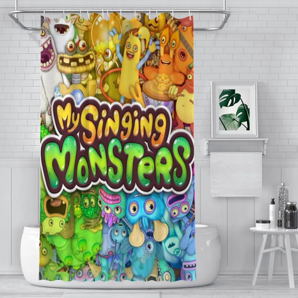 My Singing Monsters Shower Curtain  Bathroom Decoration Shower Curtain Birthday Gift