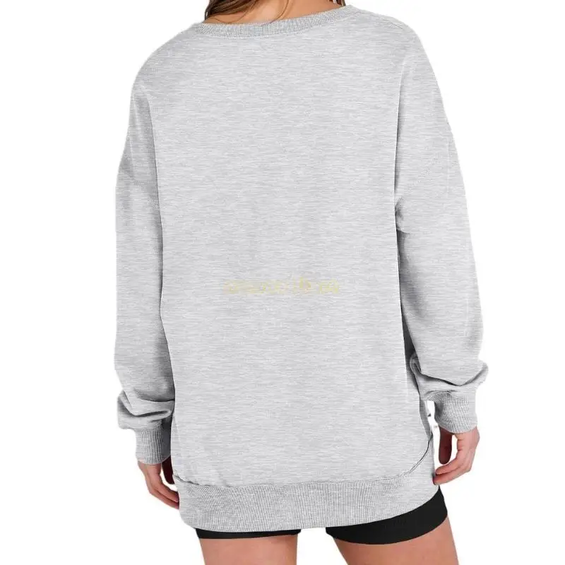 

31BF женские толстовки оверсайз в полоску с v-образным вырезом и длинными рукавами, рубашки-туники, свободный крой, пуловеры,