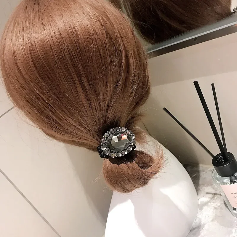 Retro High Quality French Elastic Hair Bands Elegant Pearl Hairband Crystal Rhinestone Jewelry for Women Girls Hair Accessories