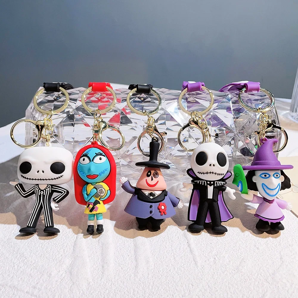 Disney o pesadelo antes do Natal Keychain, Chaveiro dos desenhos animados, Pingente engraçado do carro, Presentes dos brinquedos das crianças, Decoração do bolo