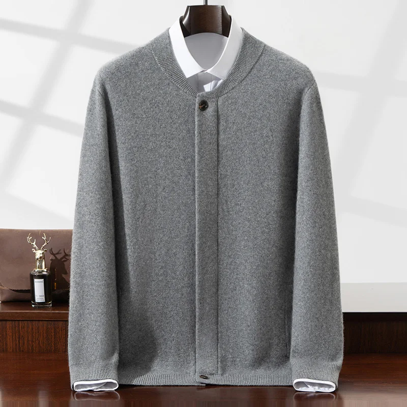 ADDONEE الثقيلة الرجال 100% سترة الكشمير المعنقة س الرقبة سستة سترة معطف الخريف الشتاء سميكة الدافئة الكشمير تريكو الملابس