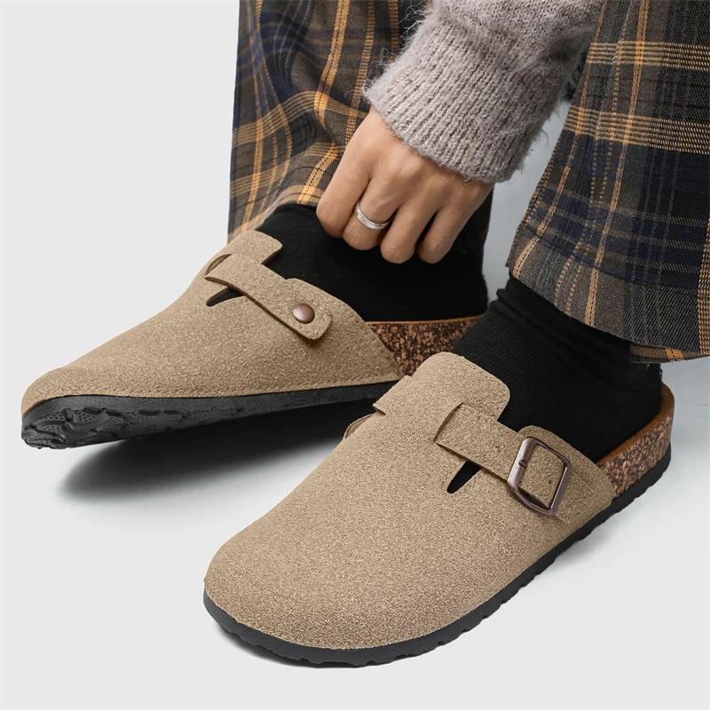 2025 Men Mules Shoe with Arch Support Unisex Classic Beach Birkenstok Mens Shoes Men's Suede Sandals Retro Cork Clogs