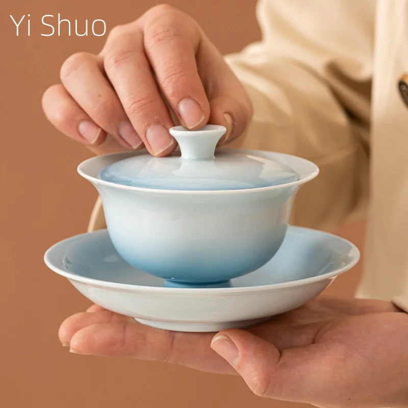 Kung Fu Tea Set Sancai Cover Bowl Anti-scalding High-end Single Large-capacity Tea Bowl Household Living Room Tea Cup Gaiwan
