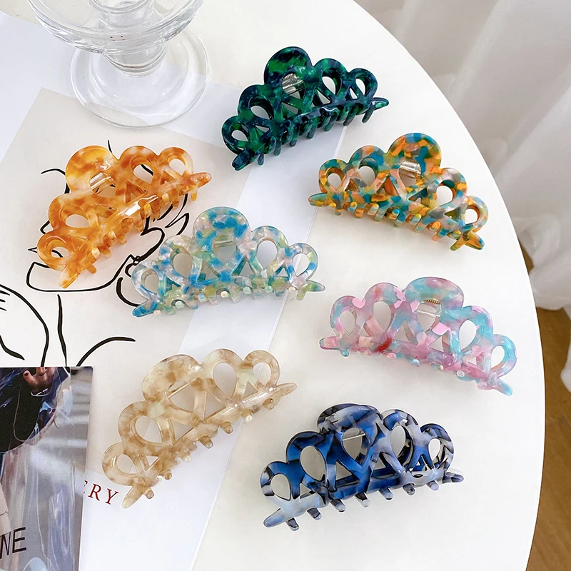 Korea Fashion New Big 9.3CM Color Acetate Hair Claw Clips Accessories High Quality For Women Girls Beautiful Hairpins Headdre