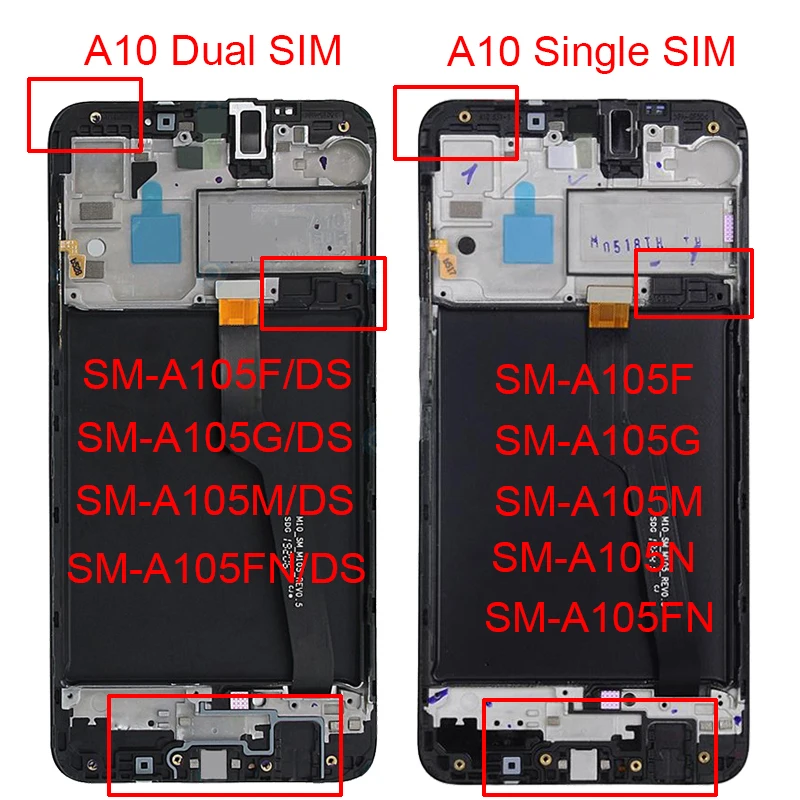 AAA+ Quality For Samsung  A10 LCD A105 A105F SM-A105F Display LCD Screen Touch Digitizer Assembly For Samsung M10 Display