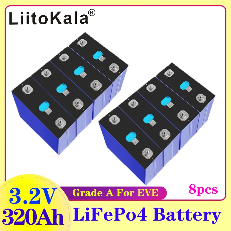 เซลล์320AH 3.2V ใหม่เอี่ยมแบตเตอรี่320AH Lifepo4 48V 310AH แพ็คแบตเตอรี่แบบชาร์จไฟได้12V 24V สหภาพยุโรปเราปลอดภาษีกับบัสบาร์