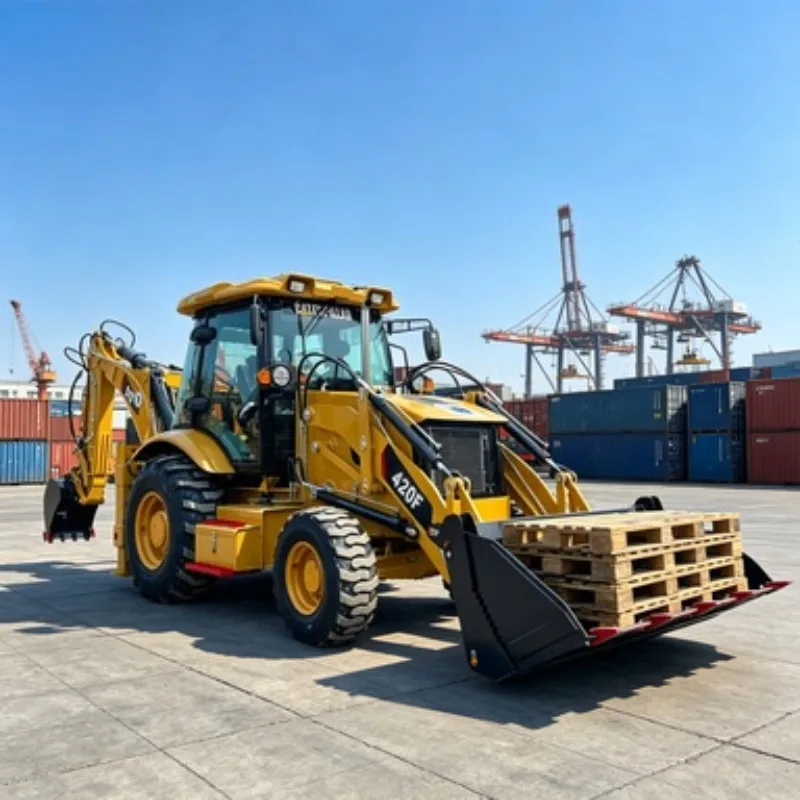 Mini Backhoe Loader Front Loader JCB Style Wheel Loader 4x4 Wheel Drive Yuchai Engine Huade Gearbox Bearing Gear 75KW Pump 1CBM